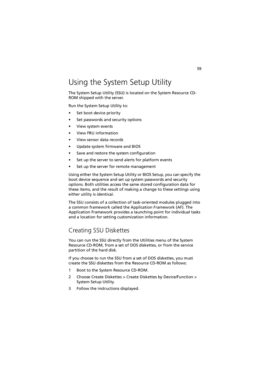 Acer R700 manual Using the System Setup Utility, Creating SSU Diskettes 