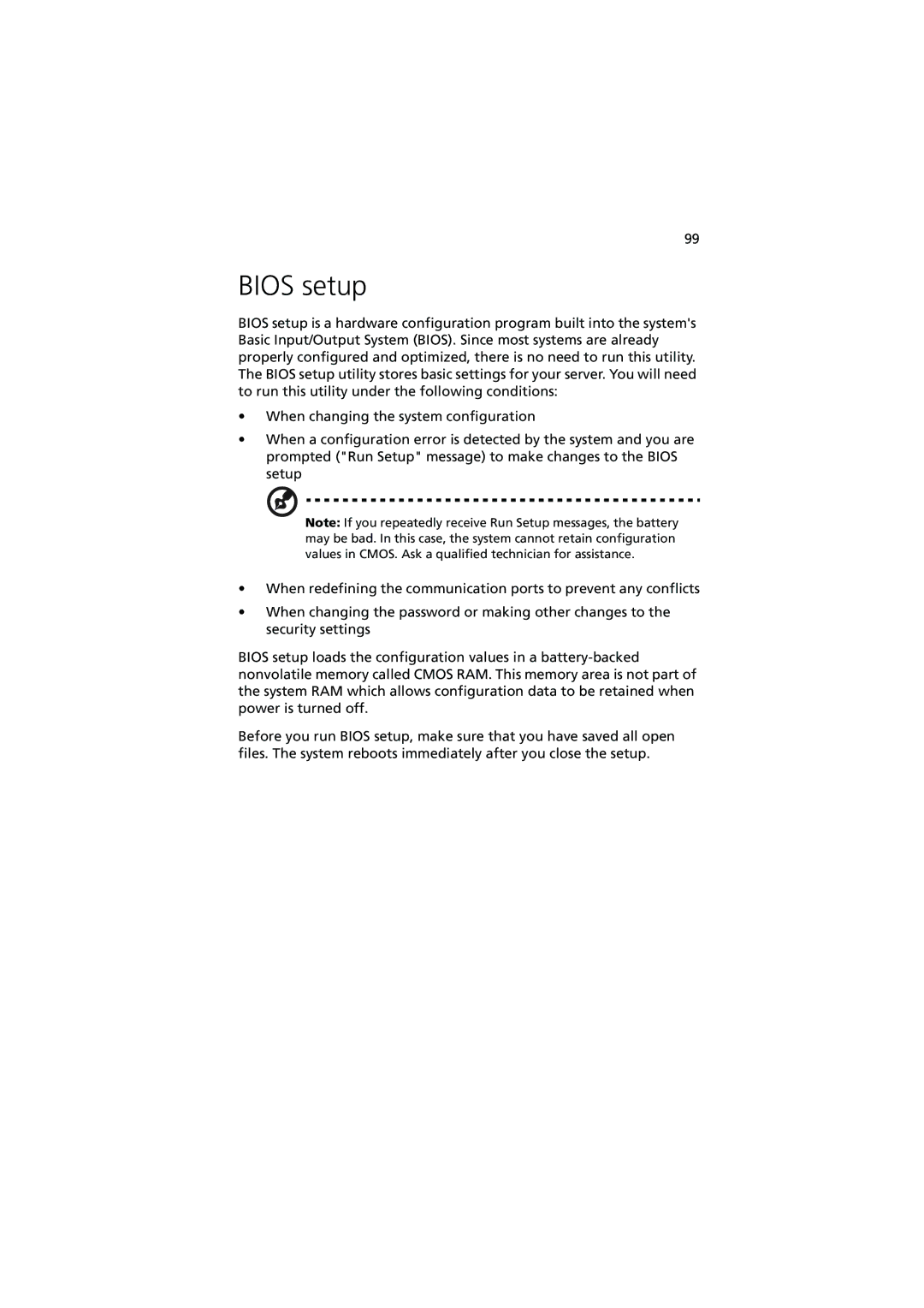 Acer R720 Series manual Bios setup 