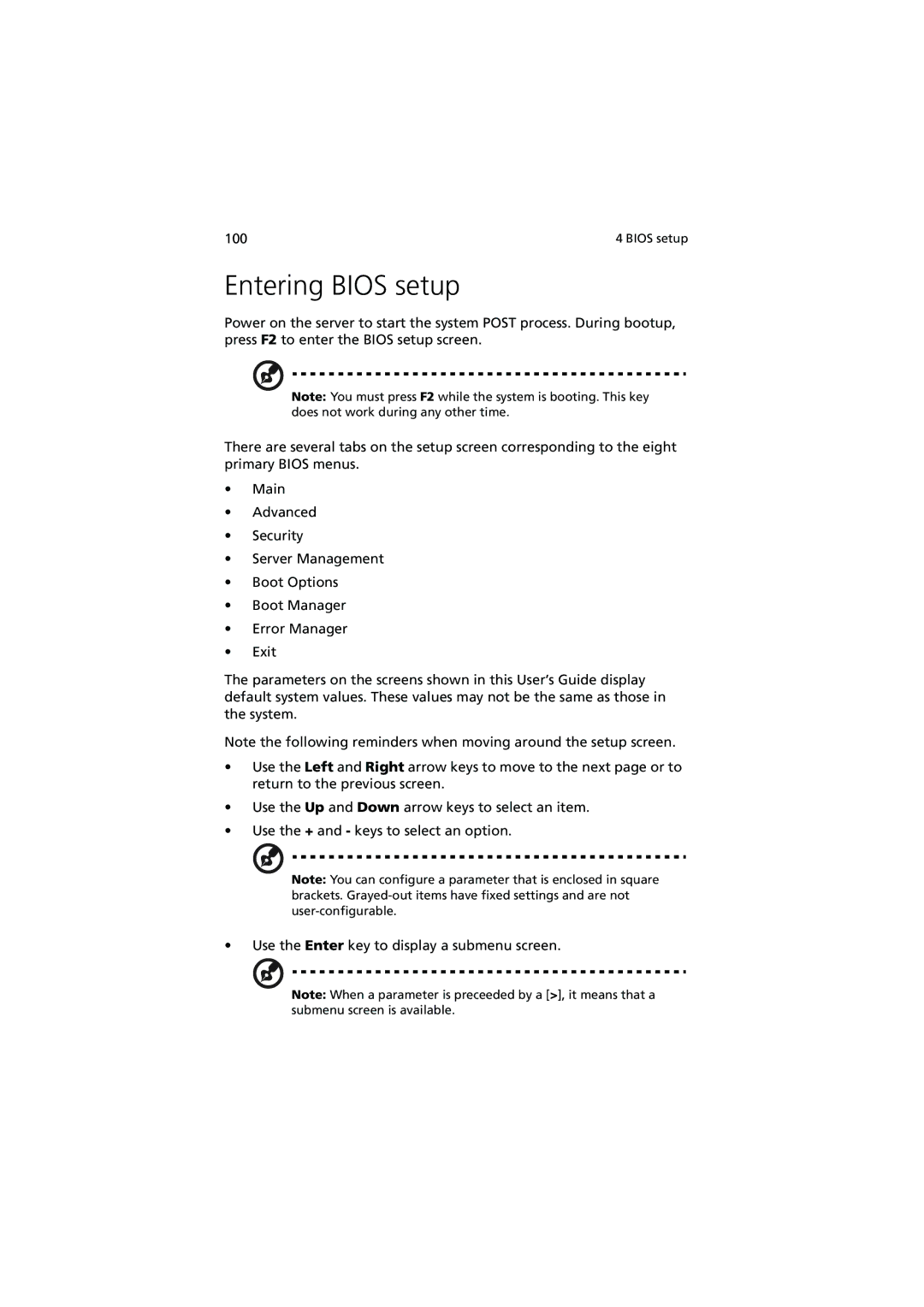 Acer R720 Series manual Entering Bios setup 