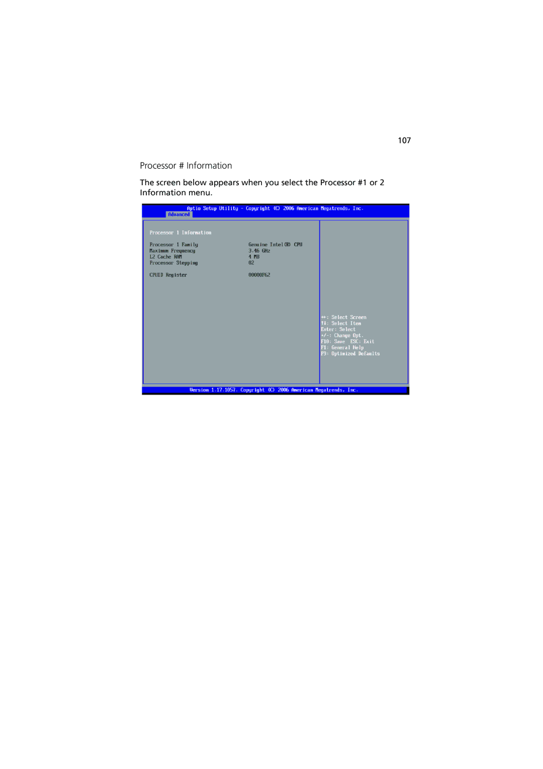 Acer R720 Series manual Processor # Information, 107 