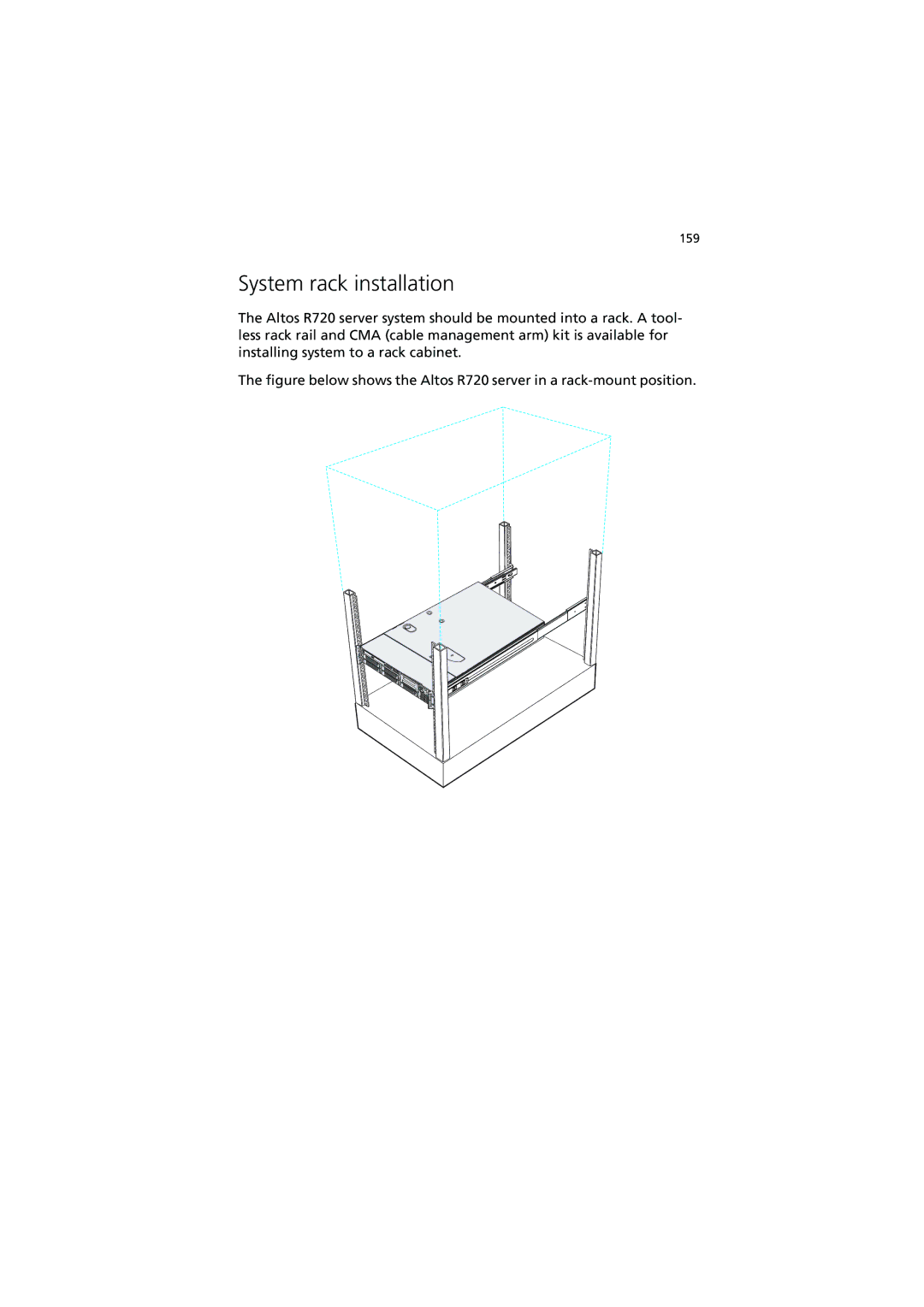 Acer R720 Series manual System rack installation 