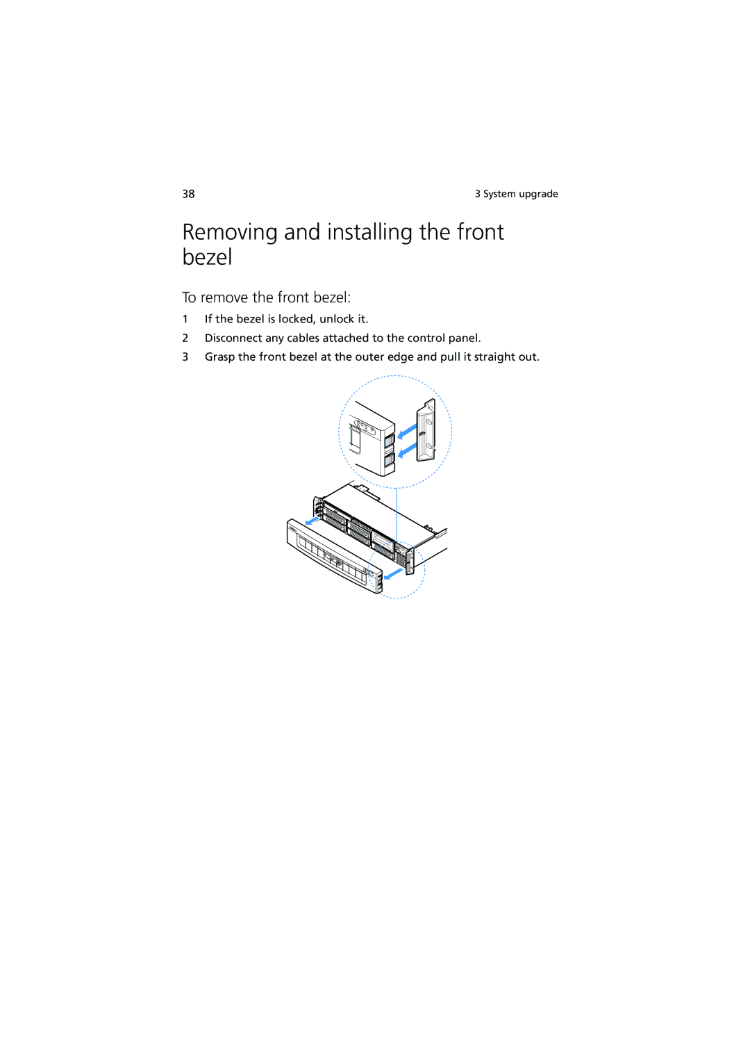 Acer R720 Series manual Removing and installing the front bezel, To remove the front bezel 