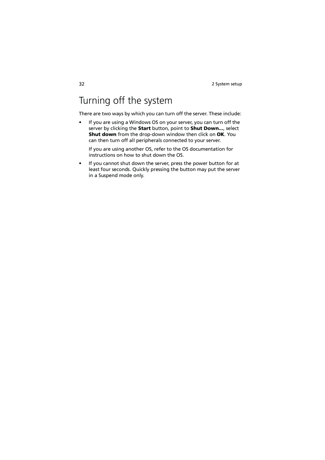 Acer R720 Series manual Turning off the system 