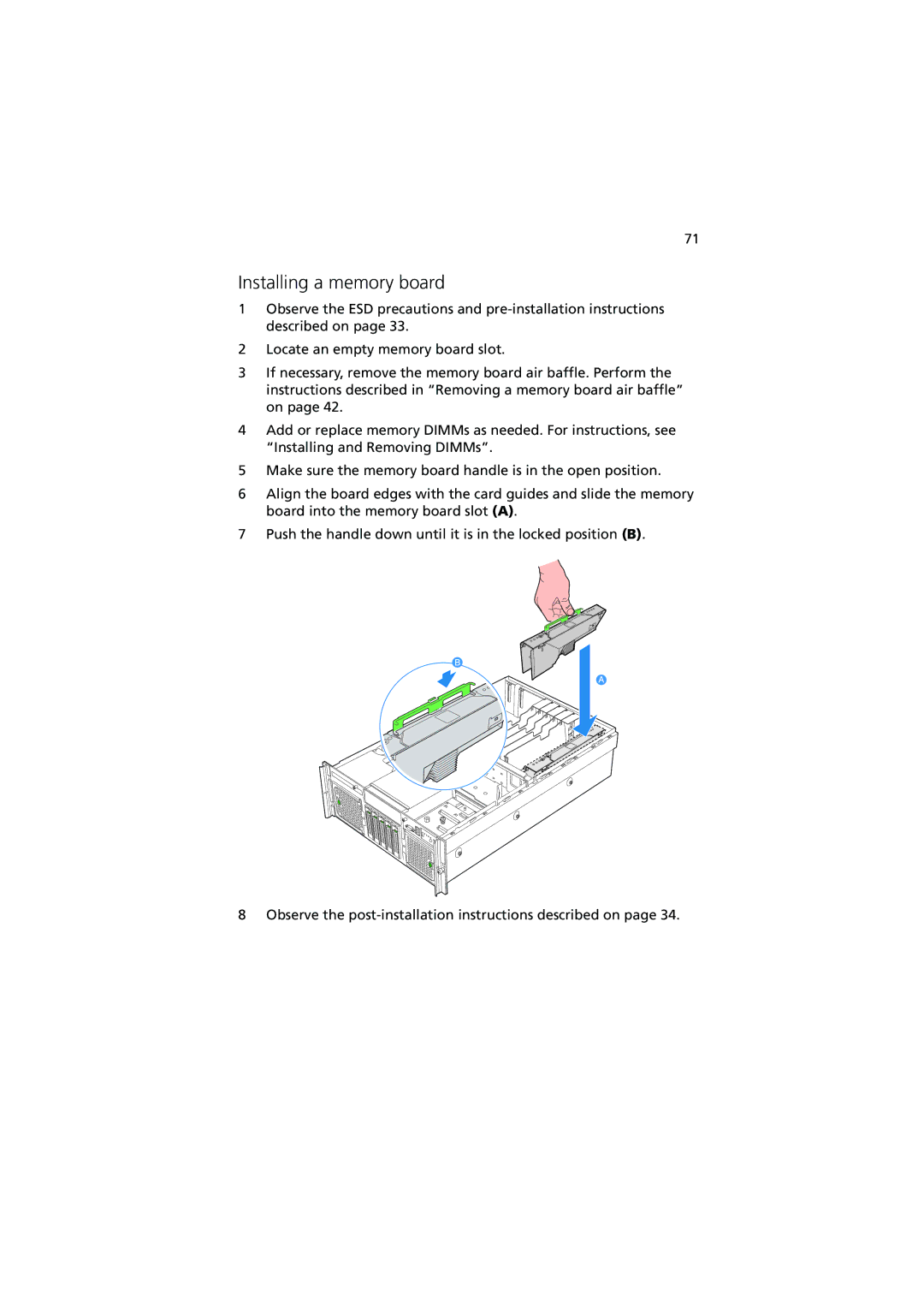 Acer R910 Series manual Installing a memory board 