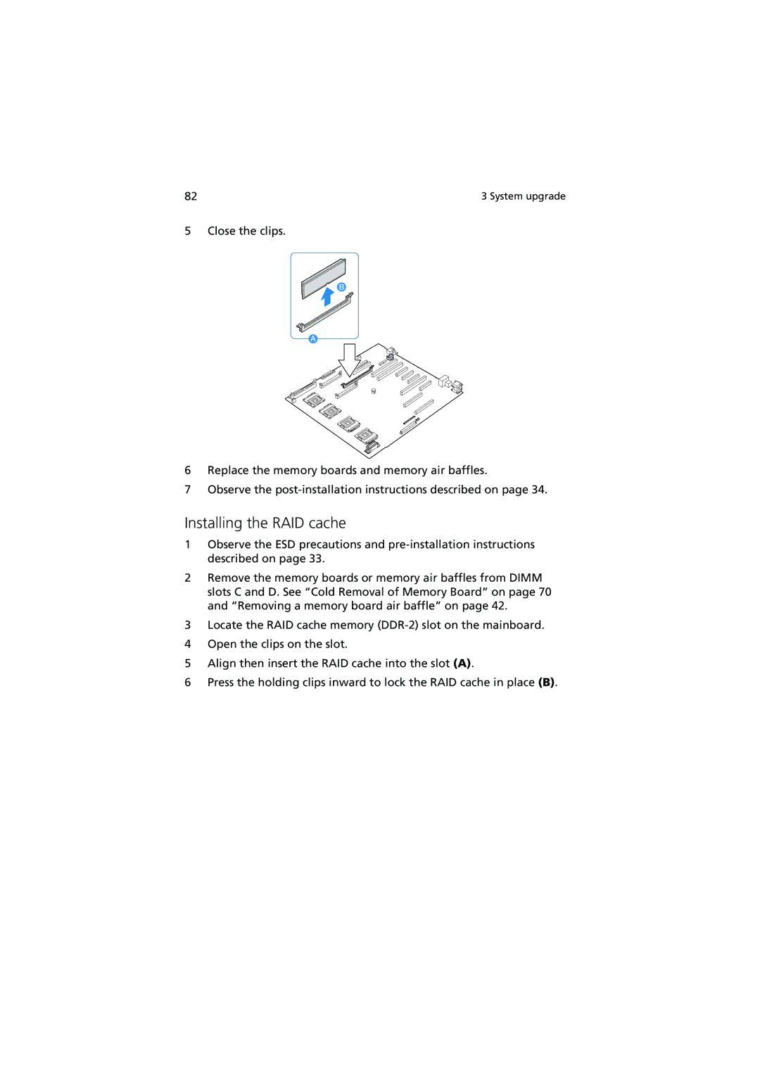 Acer R910 manual Installing the RAID cache 