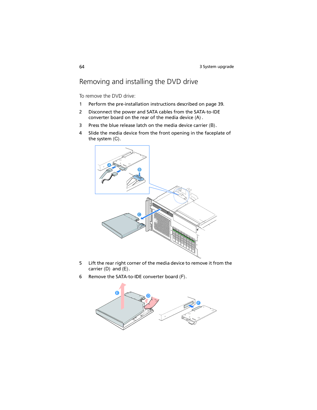 Acer R920 Series manual Removing and installing the DVD drive, To remove the DVD drive 