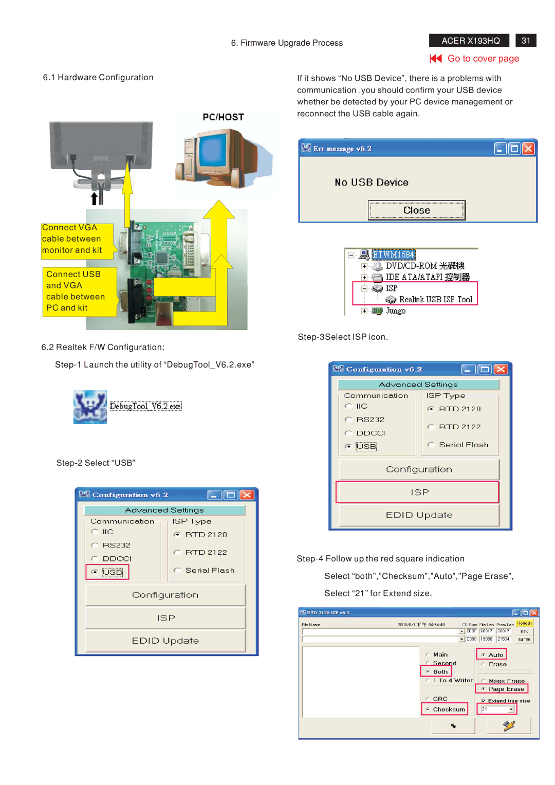 Acer RA19WAANU service manual Firmware Upgrade Process 