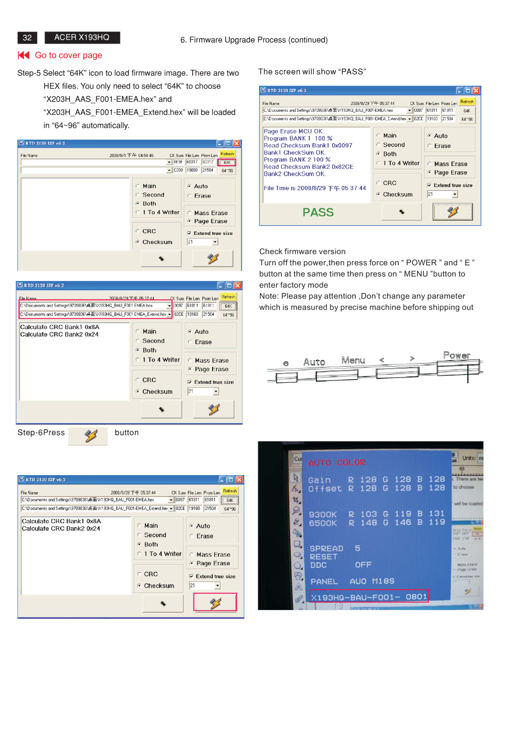 Acer RA19WAANU service manual Go to cover 