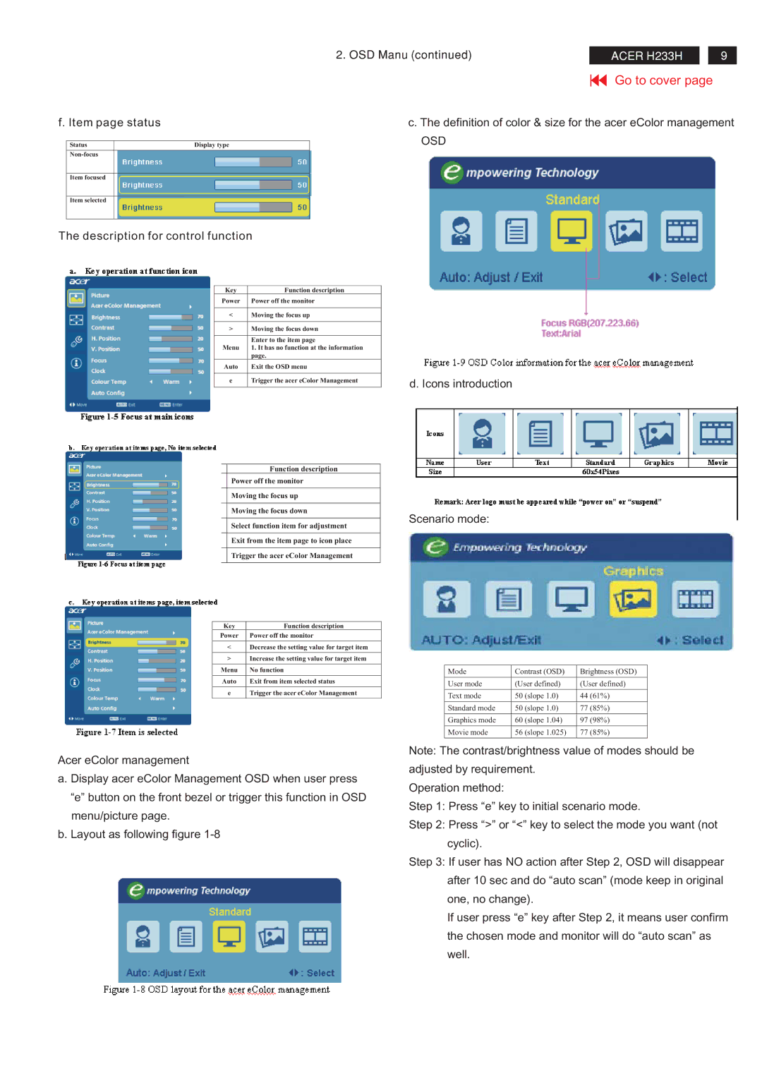 Acer RB23WABAS service manual Osd 