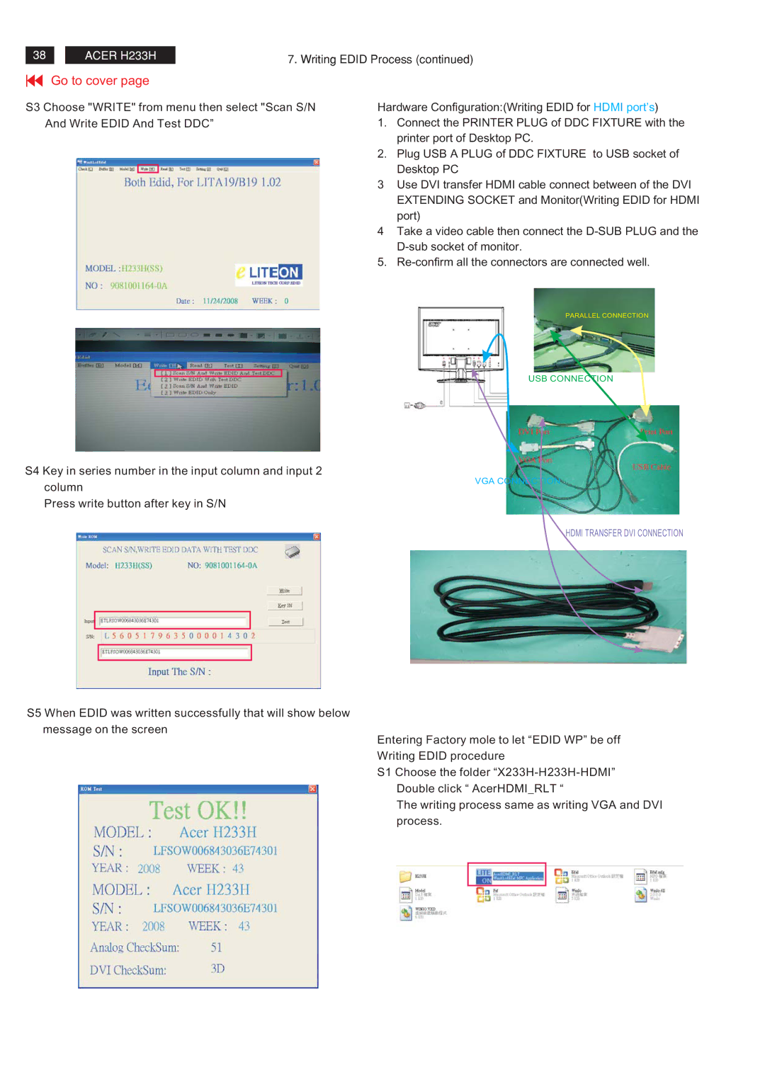 Acer RB23WABAS service manual Hdmi Transfer DVI Connection 