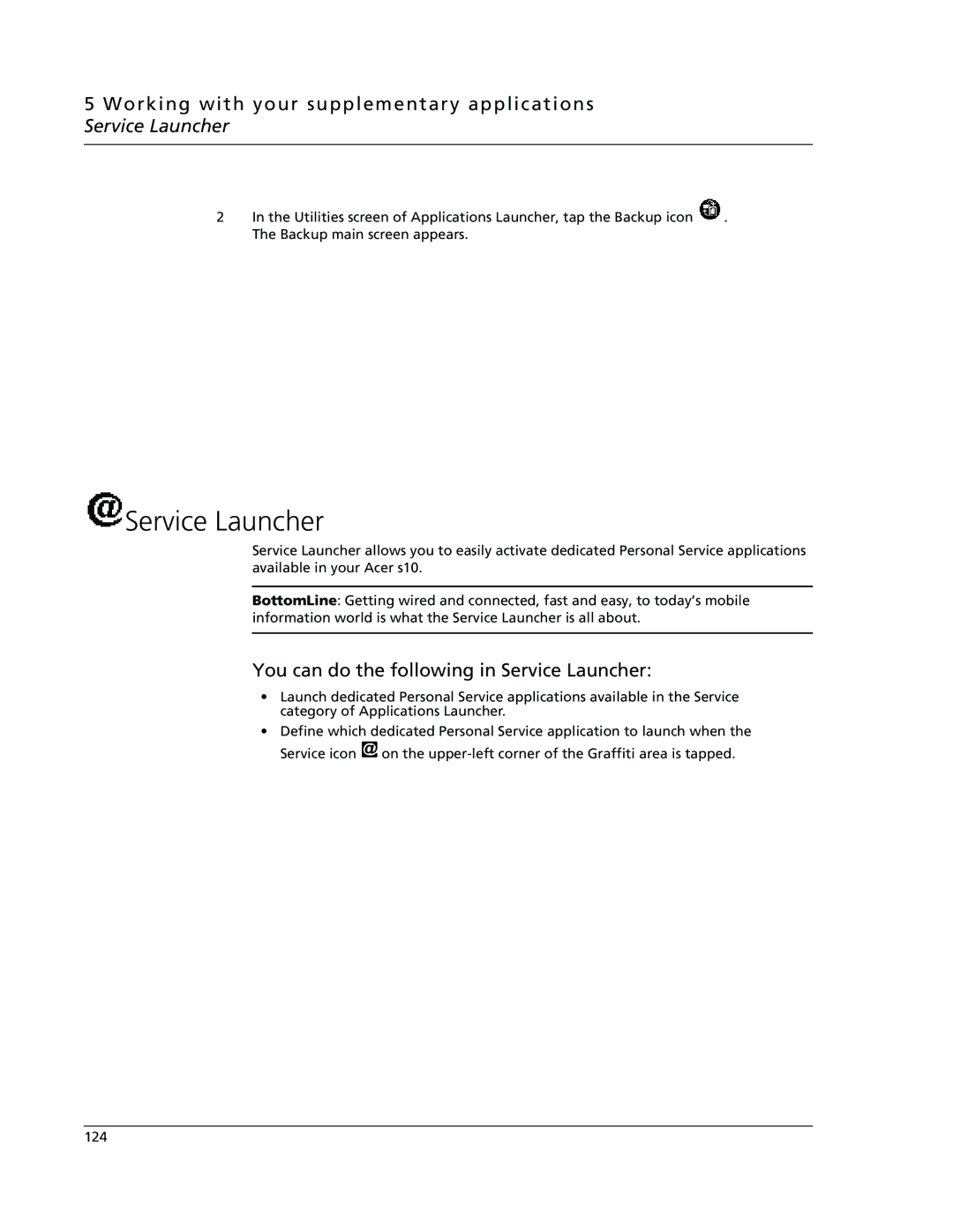 Acer s10 manual You can do the following in Service Launcher 