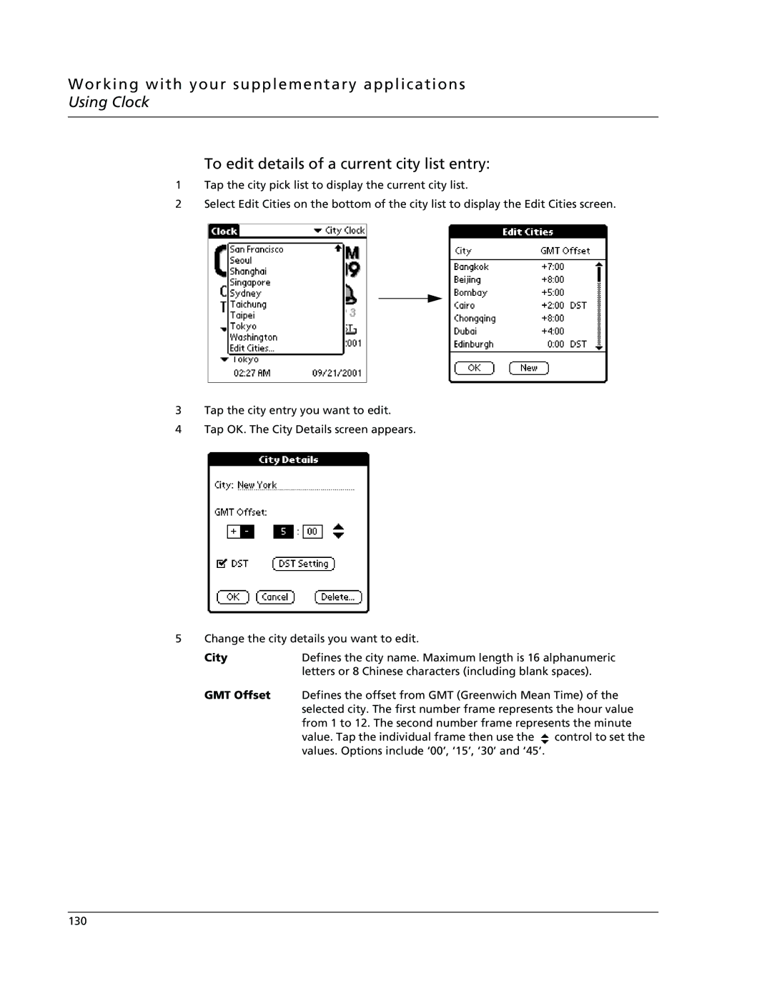 Acer s10 manual To edit details of a current city list entry, GMT Offset 