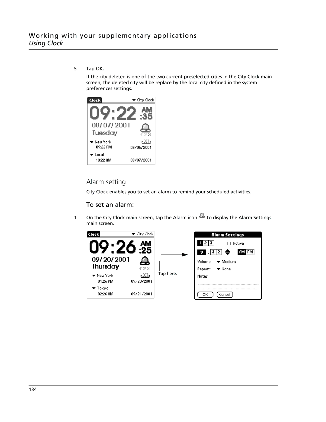 Acer s10 manual Alarm setting, To set an alarm 