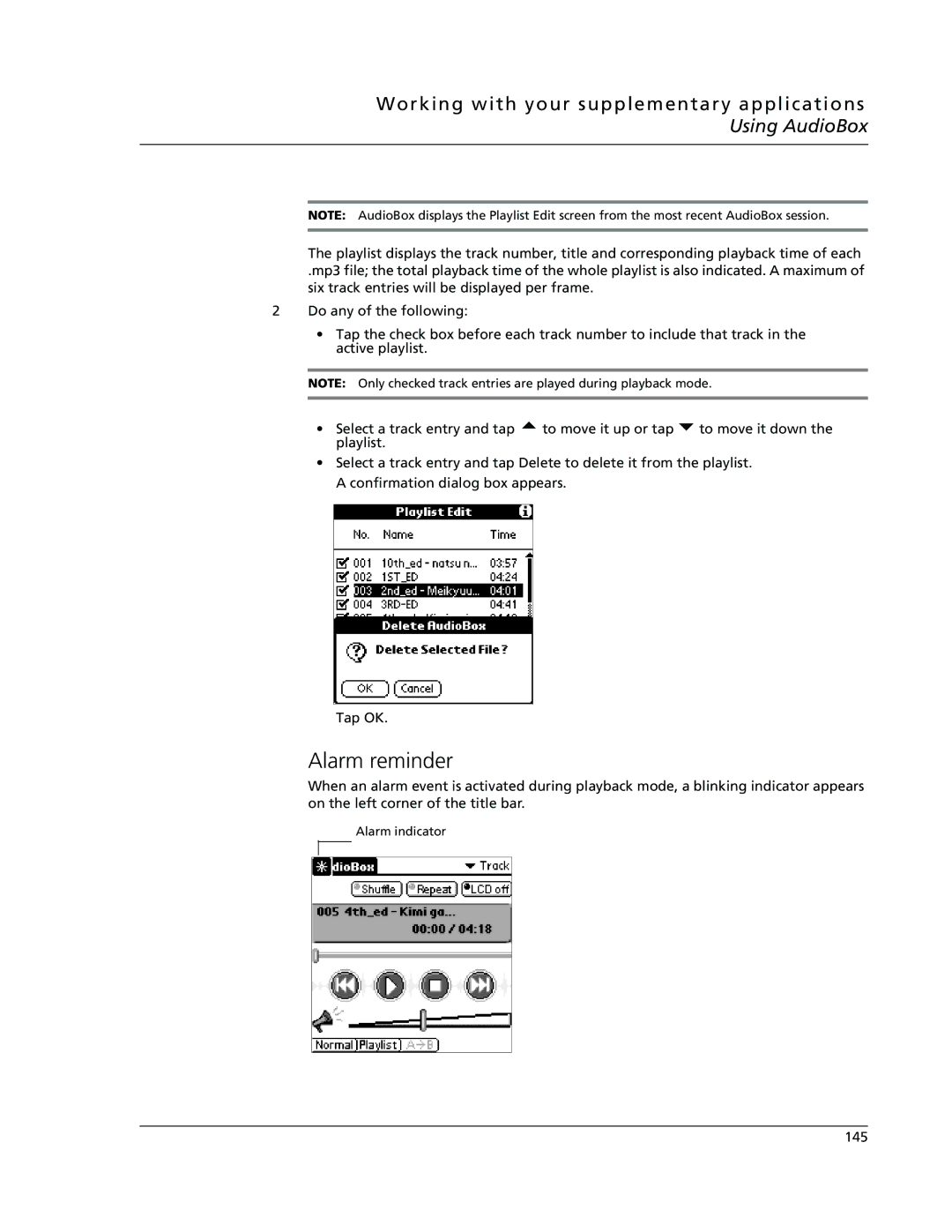 Acer s10 manual Alarm reminder 