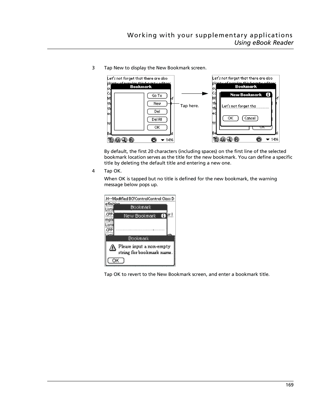 Acer s10 manual Tap New to display the New Bookmark screen 