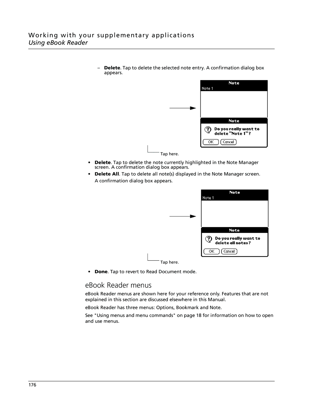 Acer s10 manual EBook Reader menus 