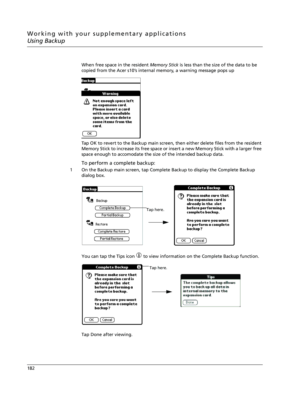 Acer s10 manual To perform a complete backup 