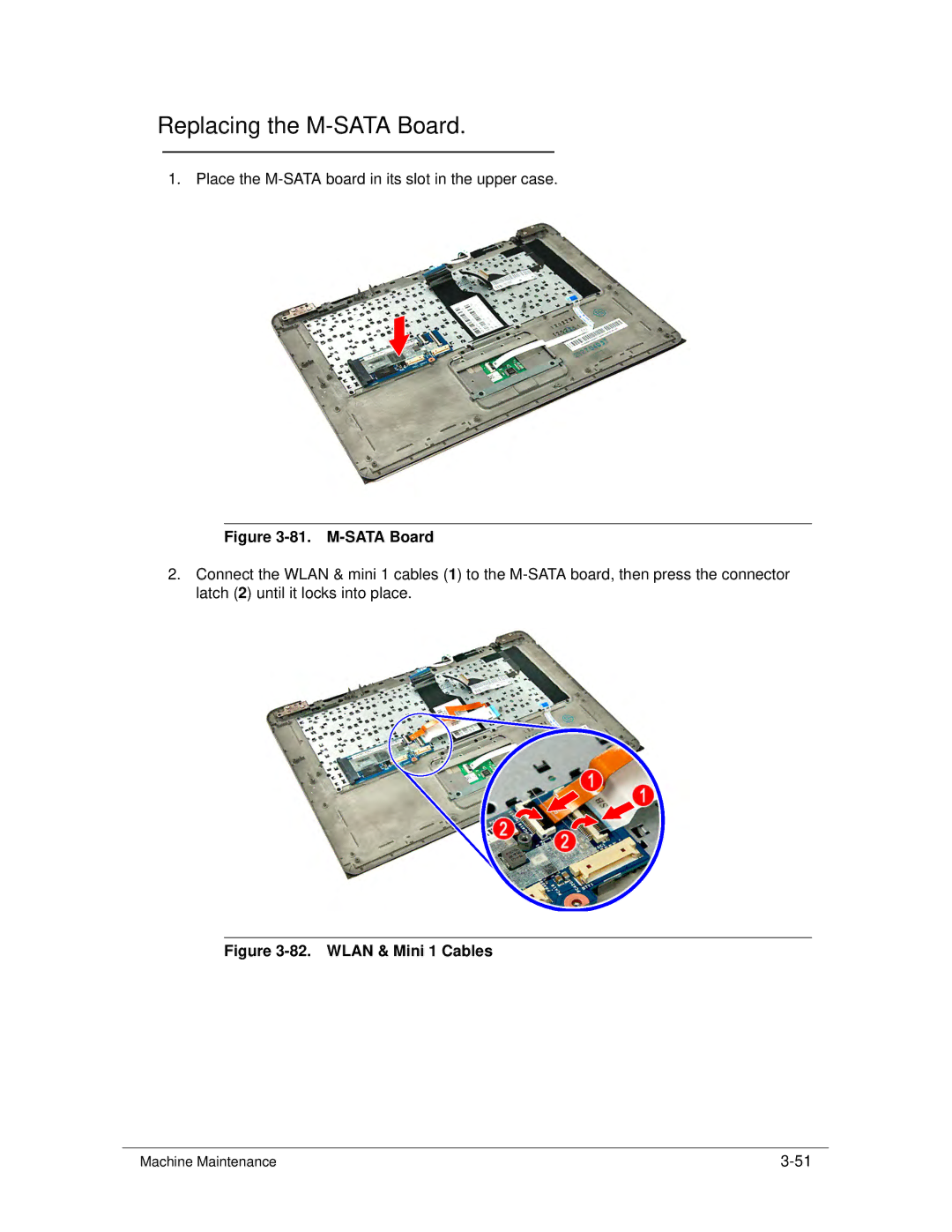 Acer S3 MS2346 manual Replacing the M-SATA Board 