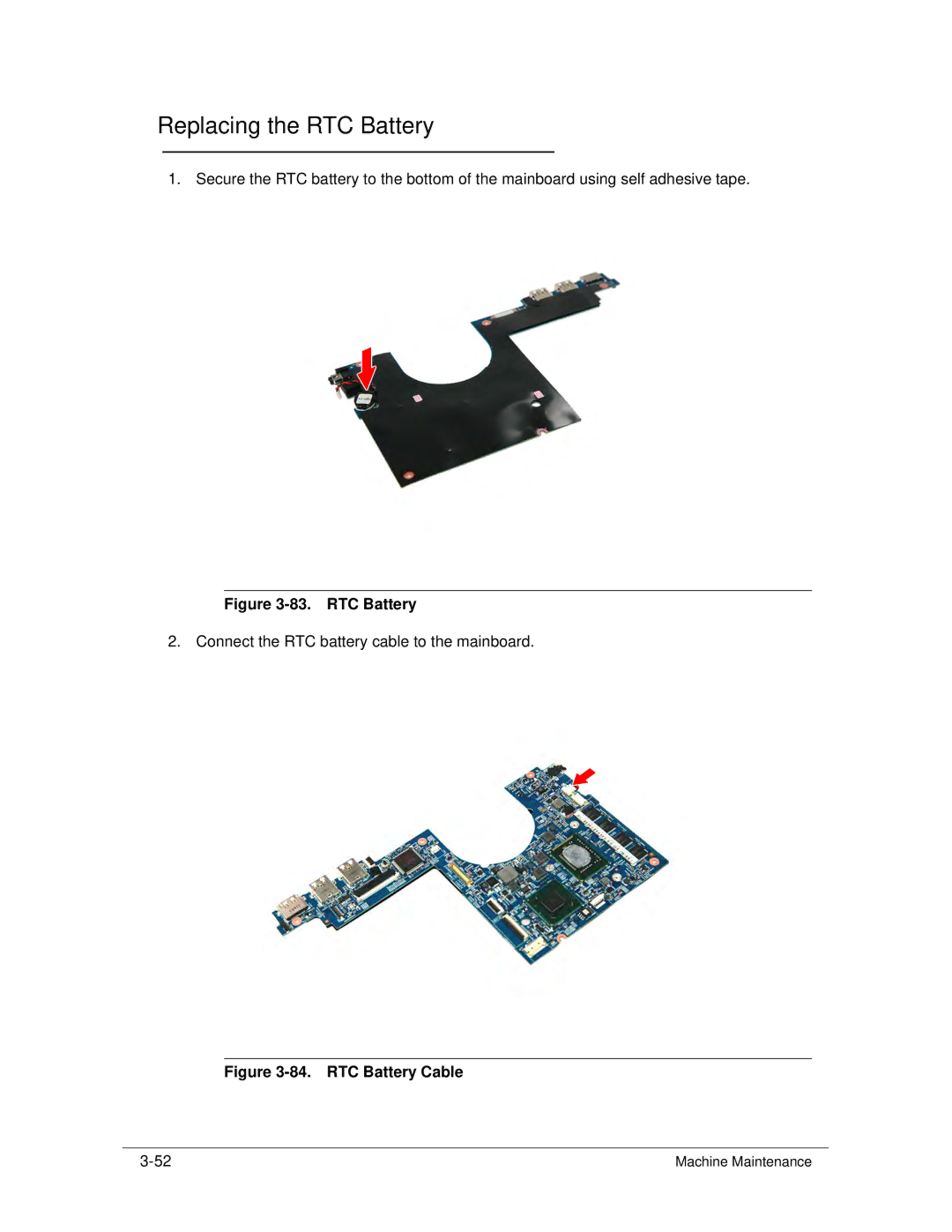 Acer S3 MS2346 manual Replacing the RTC Battery 