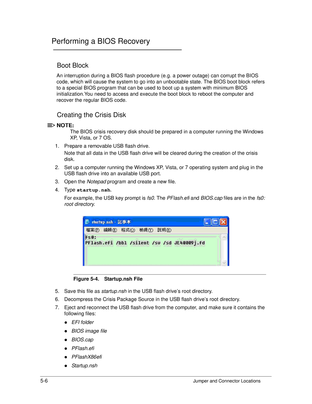 Acer S3 MS2346 manual Performing a Bios Recovery, Boot Block, Creating the Crisis Disk 