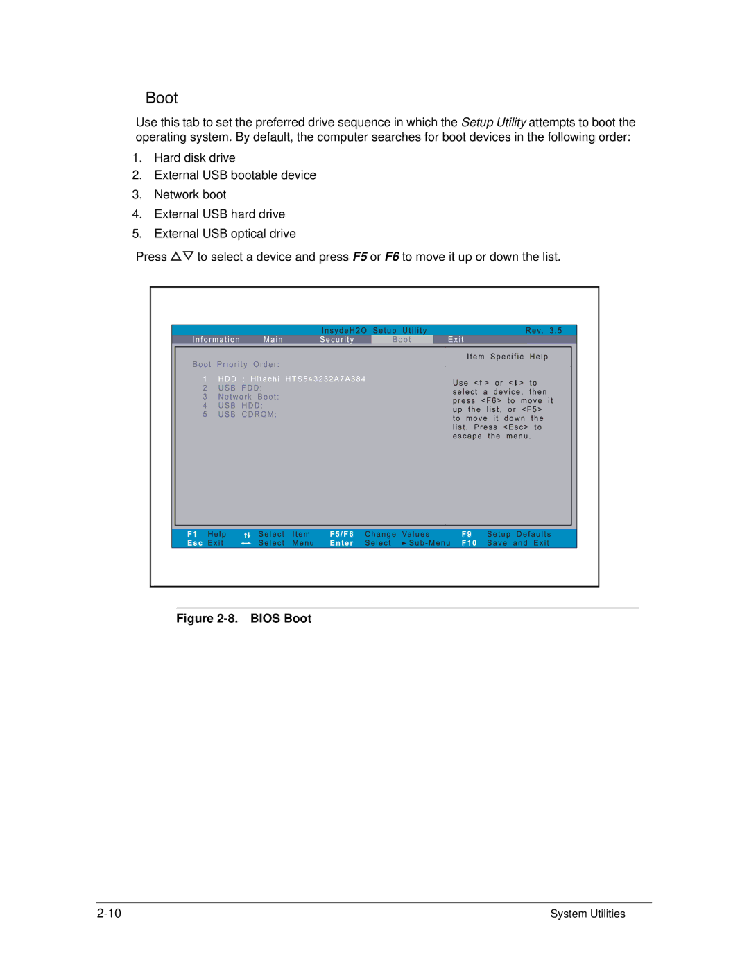 Acer S3 MS2346 manual Bios Boot 