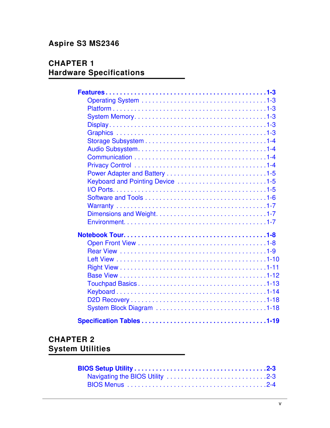 Acer S3 MS2346 manual Chapter 