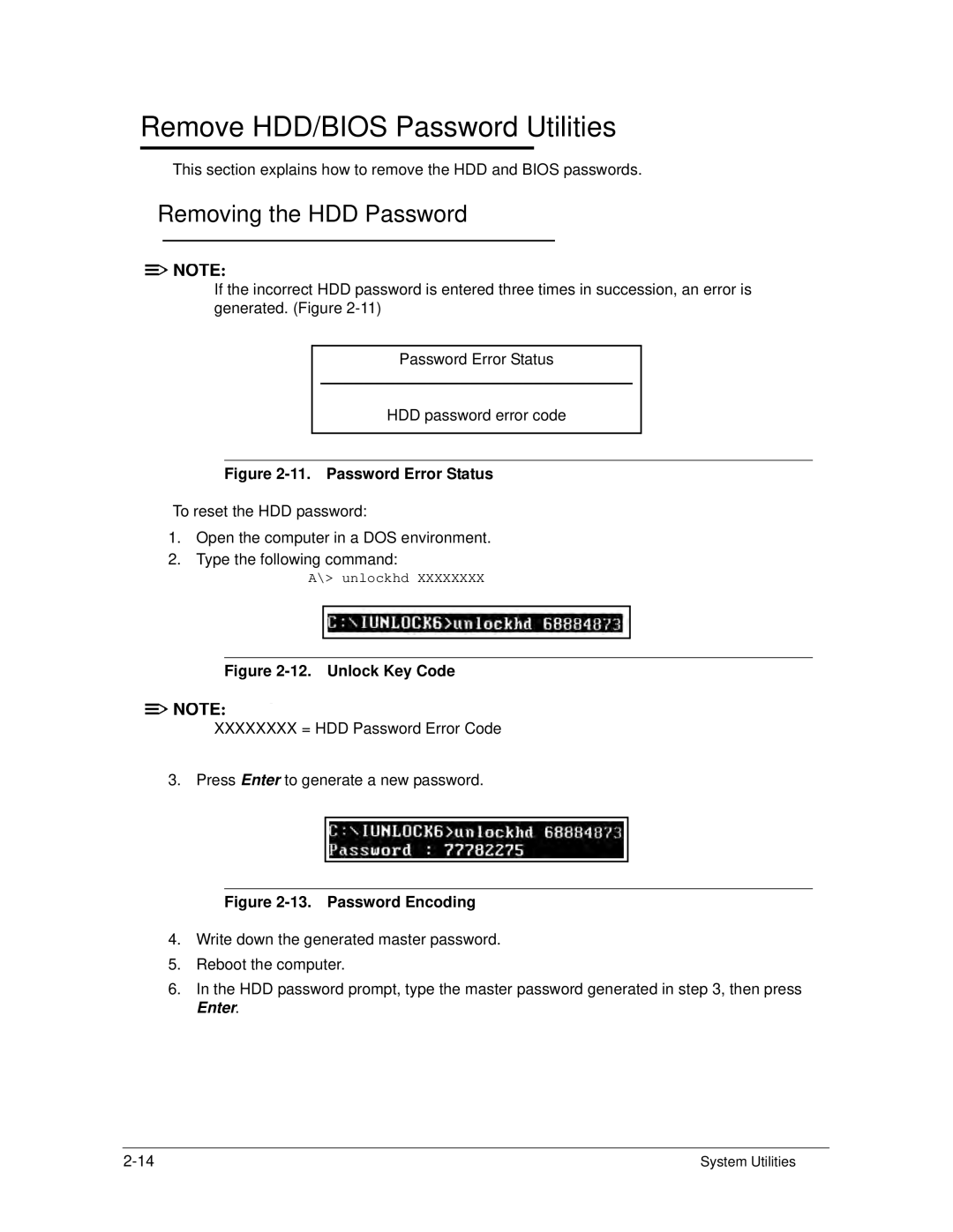 Acer S3 MS2346 manual Remove HDD/BIOS Password Utilities, Removing the HDD Password 