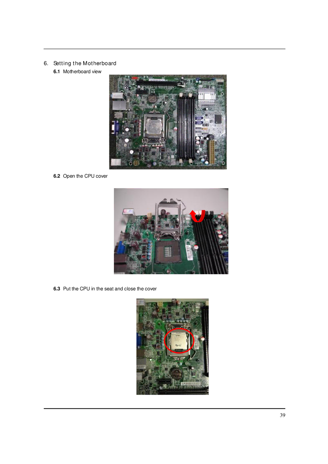 Acer S3811 manual Setting the Motherboard 