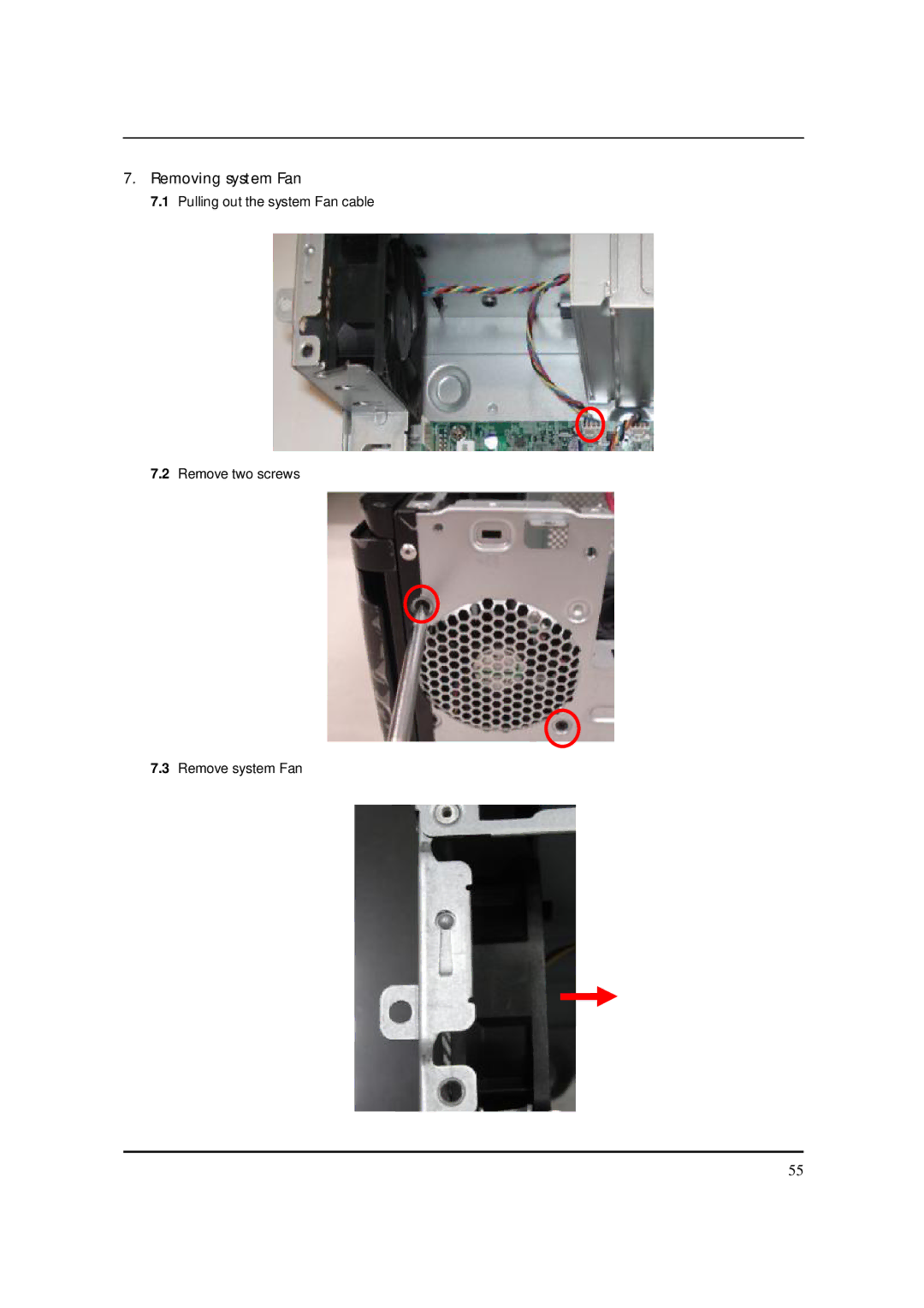 Acer S3811 manual Removing system Fan 