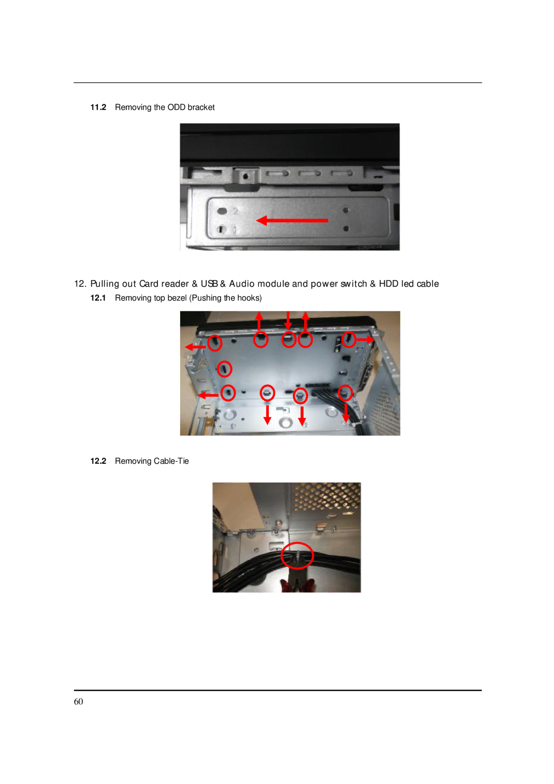 Acer S3811 manual Removing the ODD bracket 