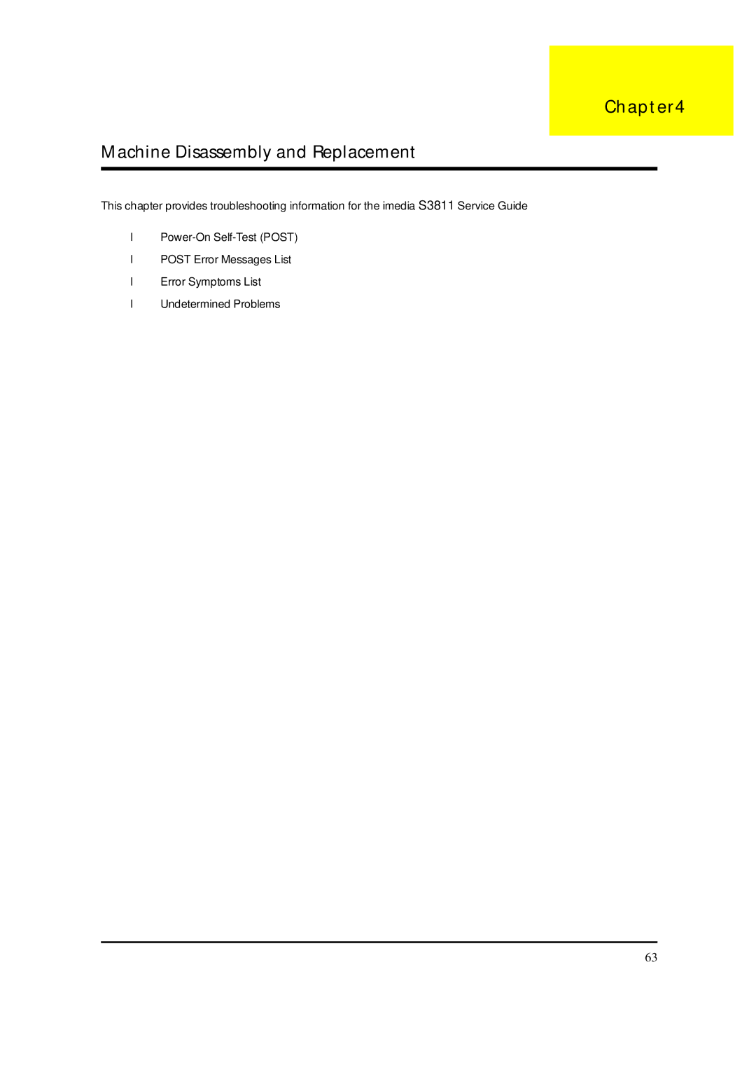 Acer S3811 manual Machine Disassembly and Replacement 