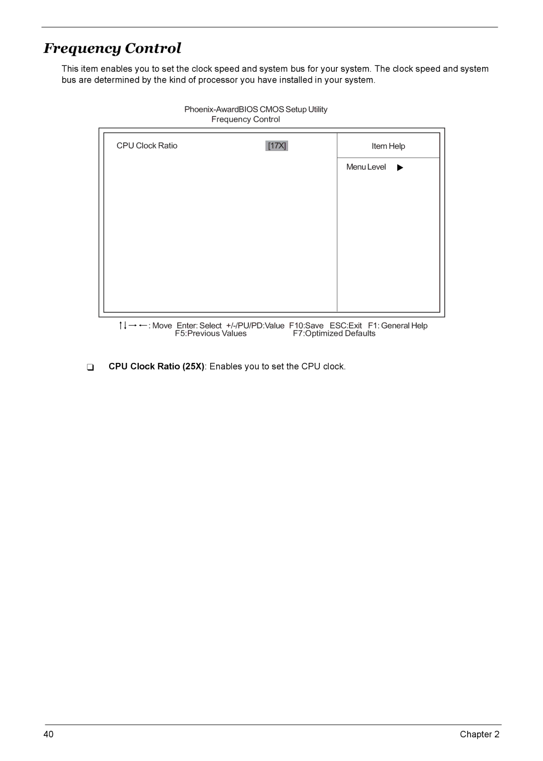 Acer S461, M461, M3600, M5600 manual Frequency Control 