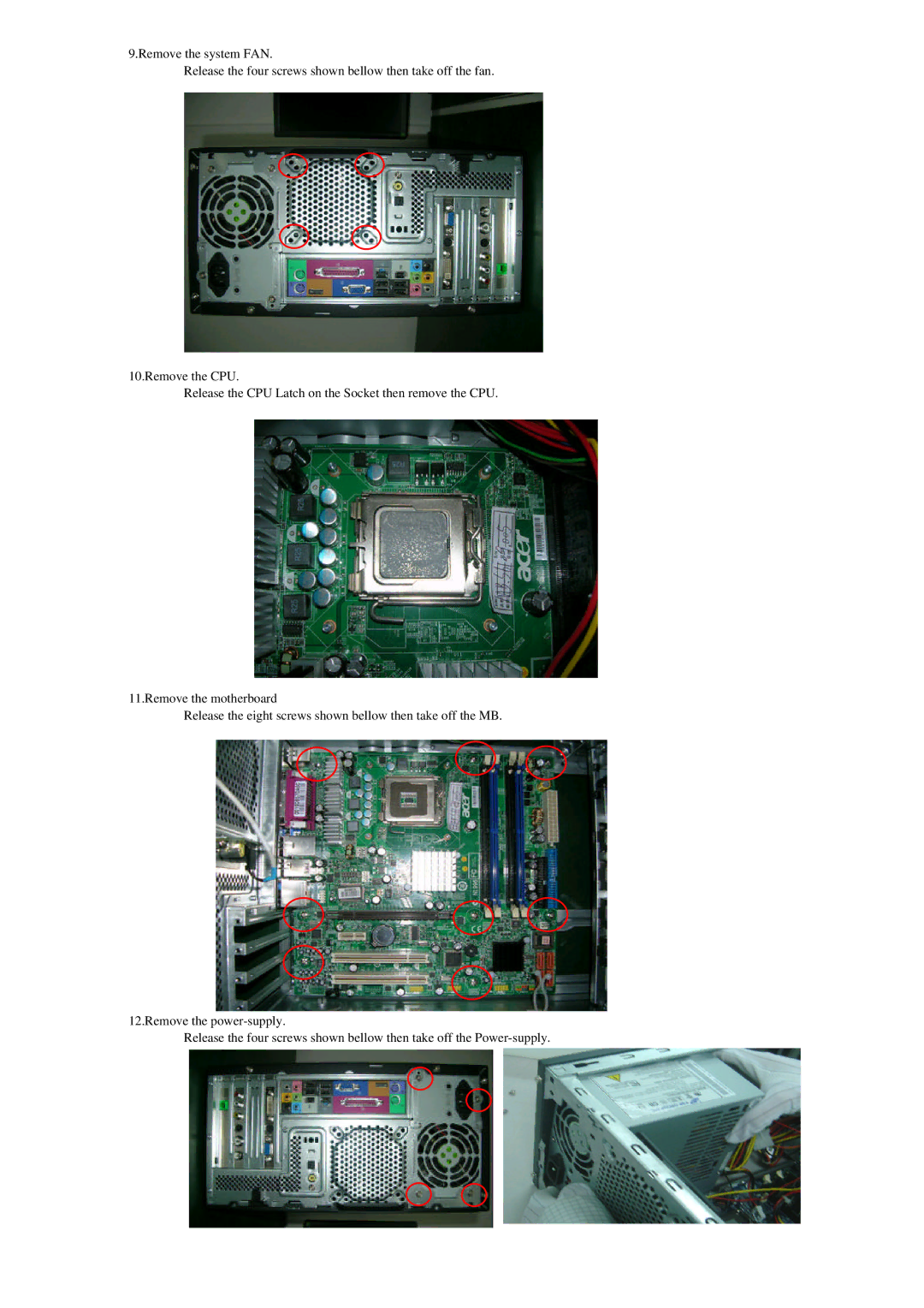 Acer M3600, S461, M461, M5600 manual 