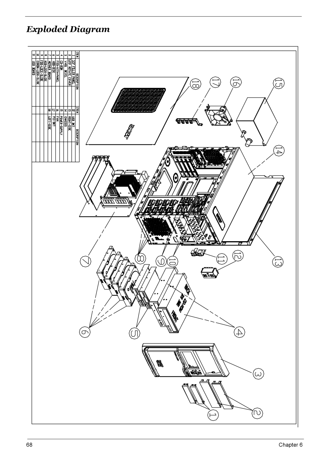 Acer M3600, S461, M461, M5600 manual Exploded Diagram 