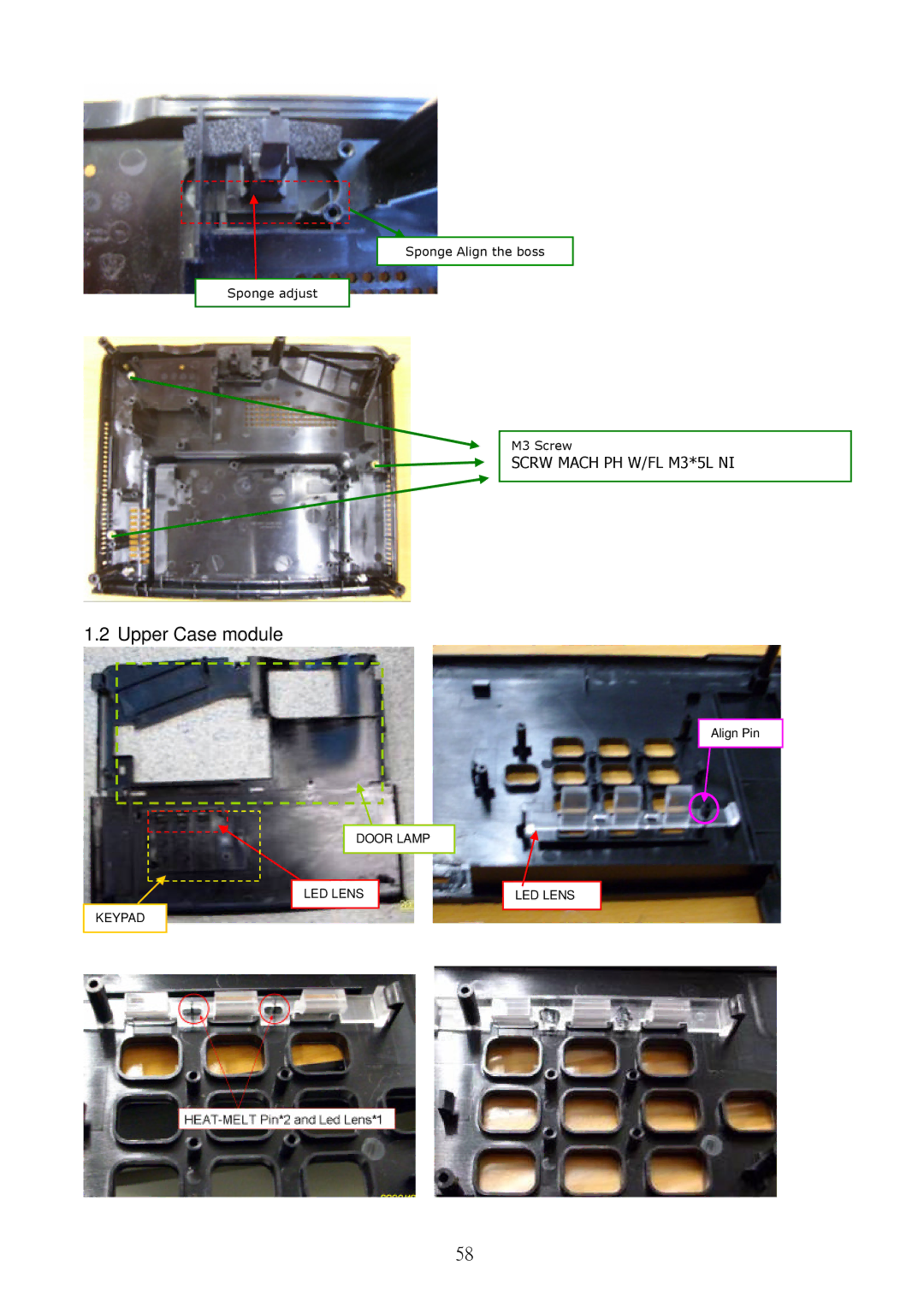 Acer S5201B, S5301WB service manual Upper Case module 