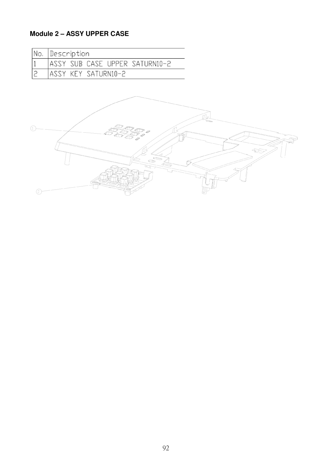 Acer S5301WB, S5201B service manual Module 2 Assy Upper Case 