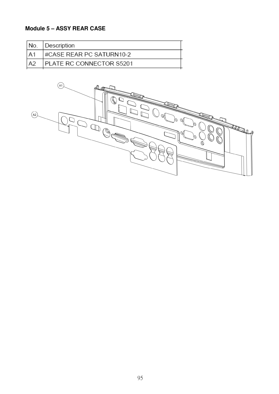 Acer S5301WB, S5201B service manual Module 5 Assy Rear Case 