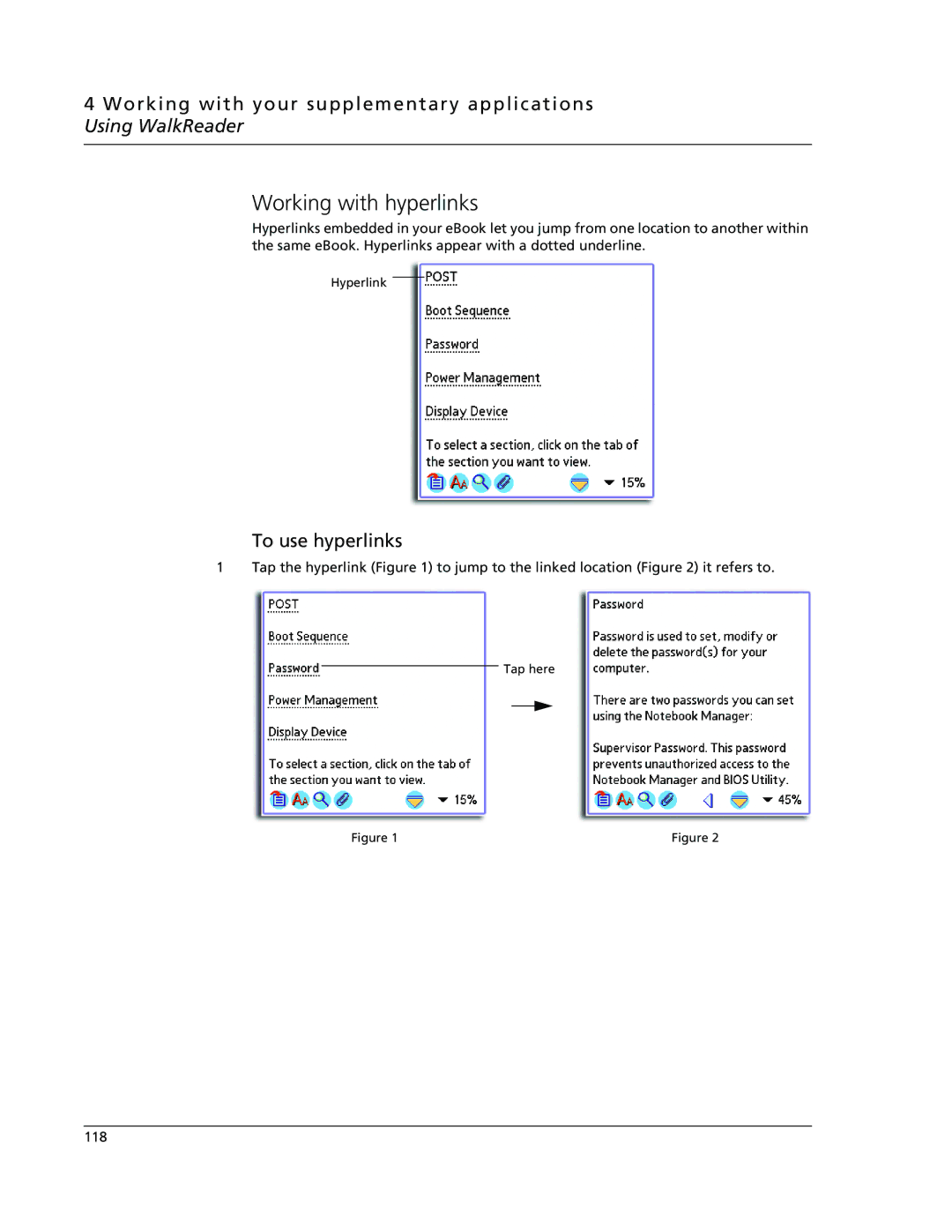 Acer s60, s50 user manual Working with hyperlinks, To use hyperlinks 