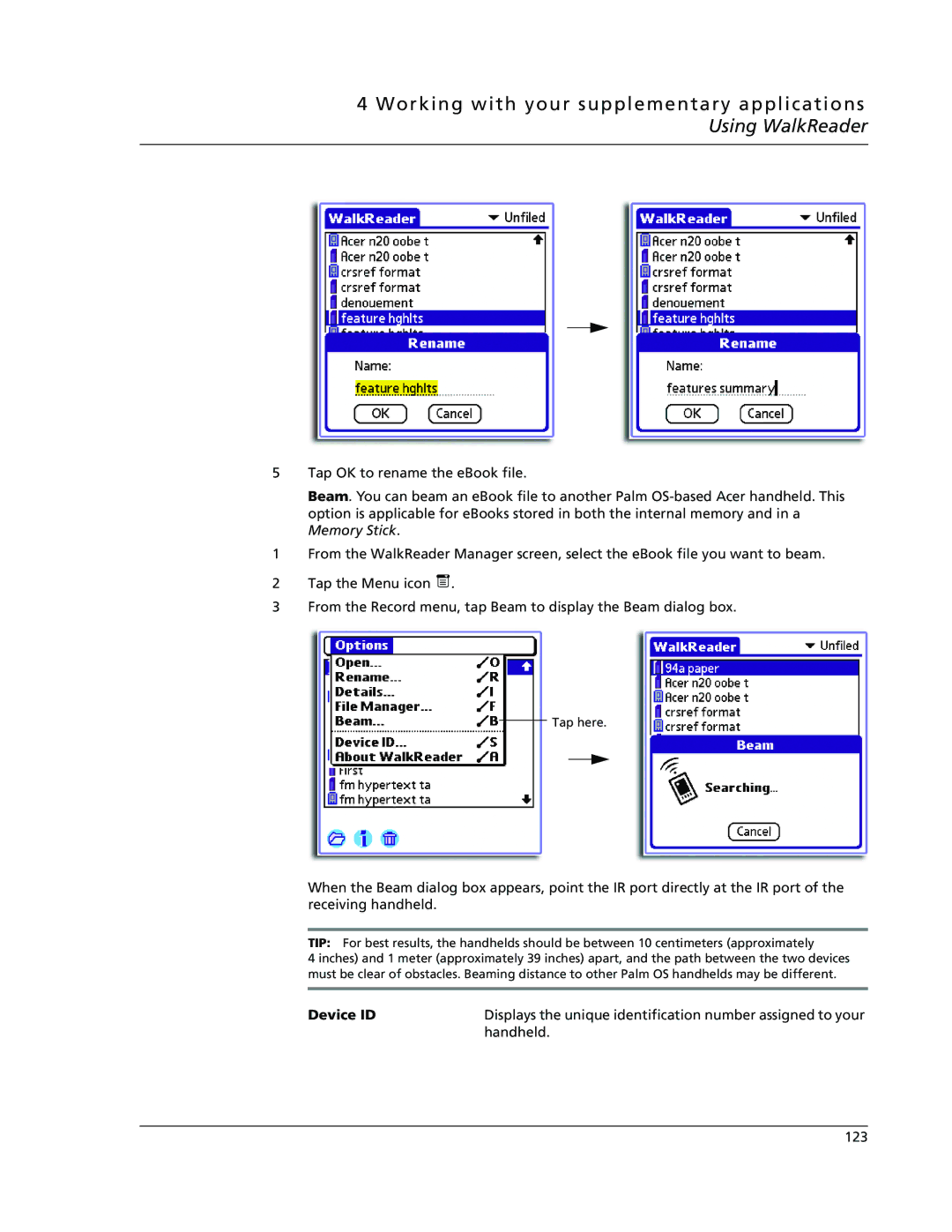 Acer s50, s60 user manual Device ID 