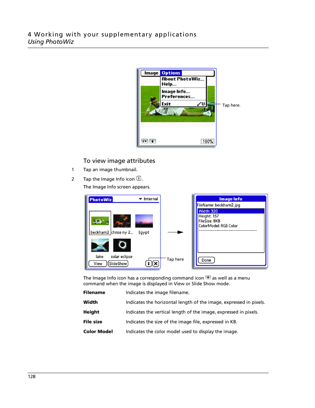 Acer s60, s50 user manual To view image attributes 