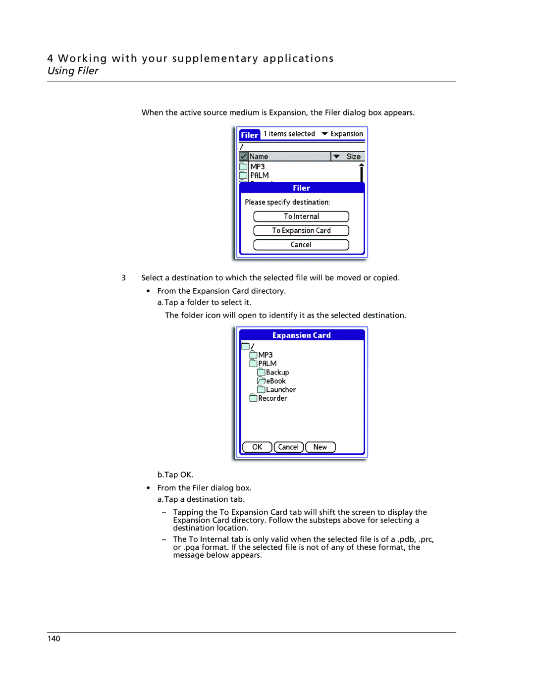 Acer s60, s50 user manual Working with your supplementary applications Using Filer 