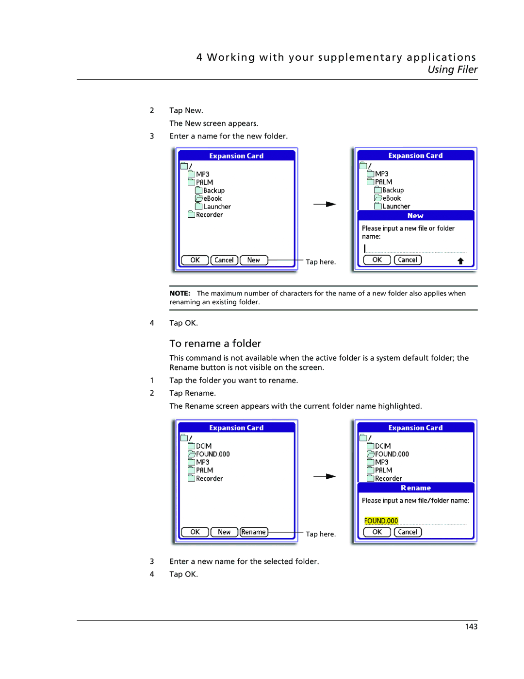 Acer s50, s60 user manual To rename a folder 