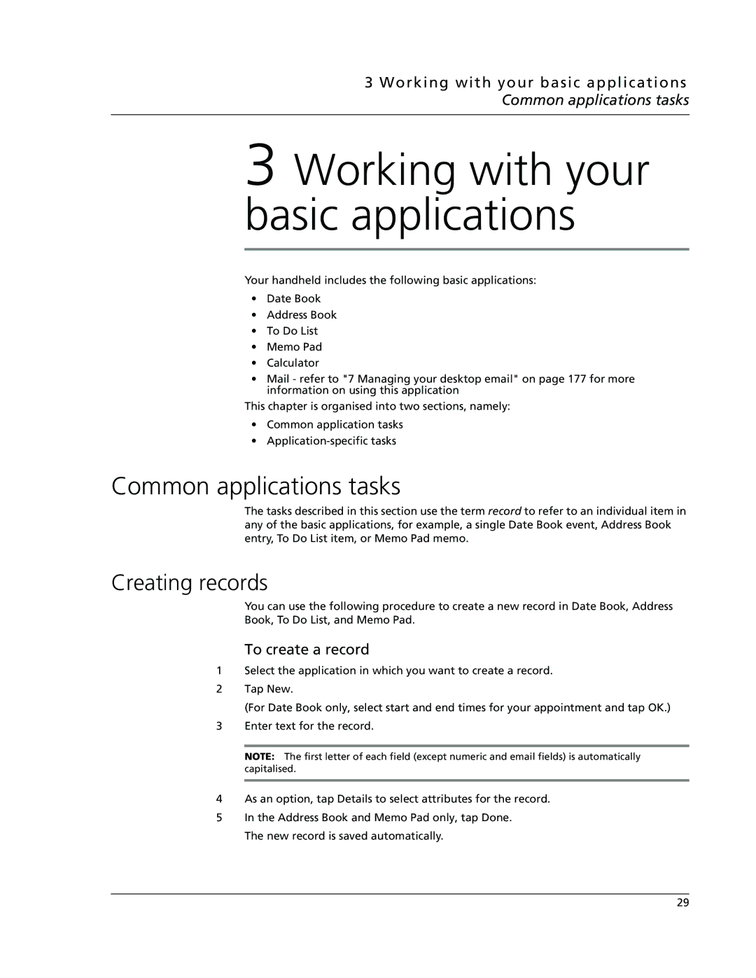 Acer s50, s60 user manual Creating records, To create a record 