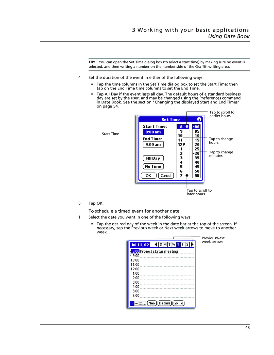 Acer s50, s60 user manual To schedule a timed event for another date 