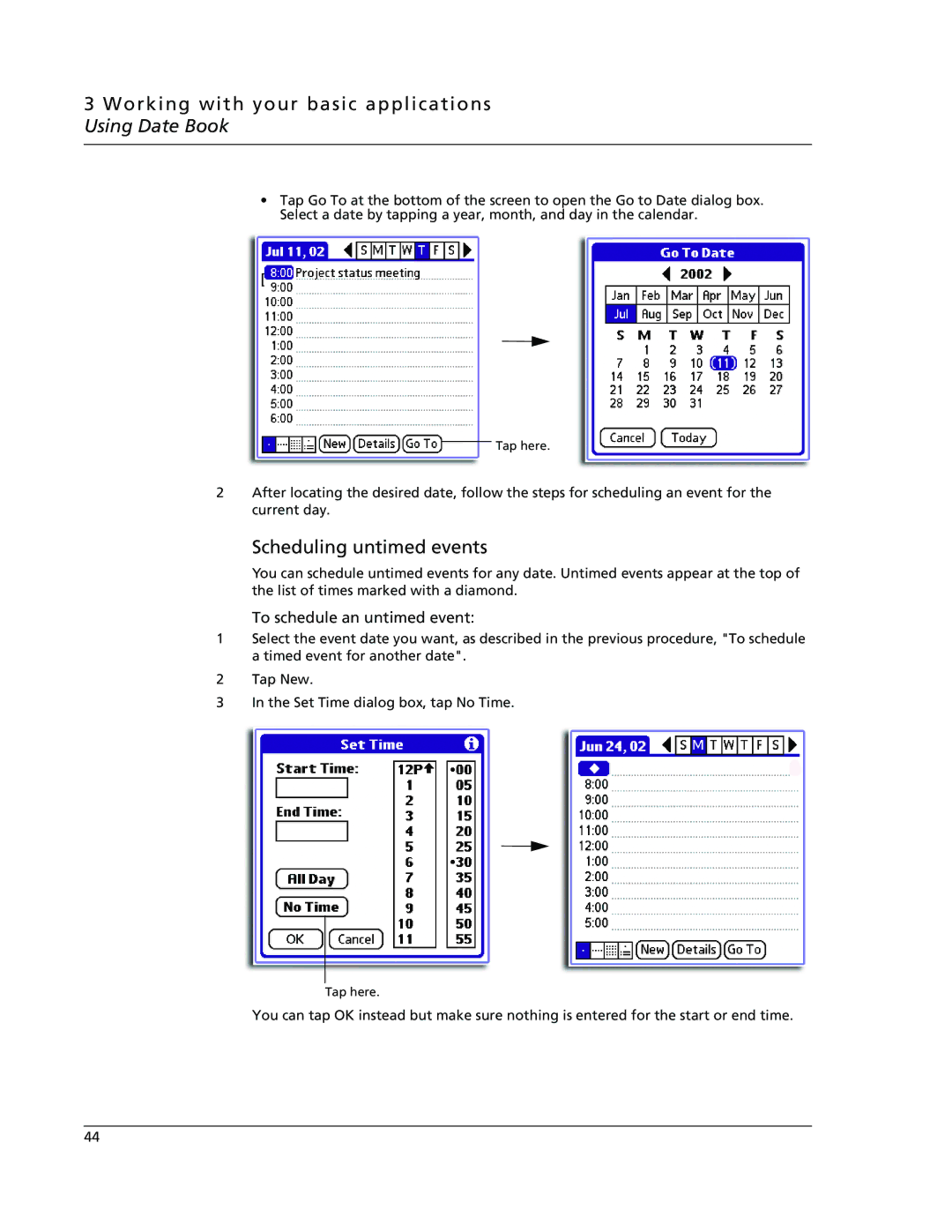 Acer s60, s50 user manual Scheduling untimed events, To schedule an untimed event 