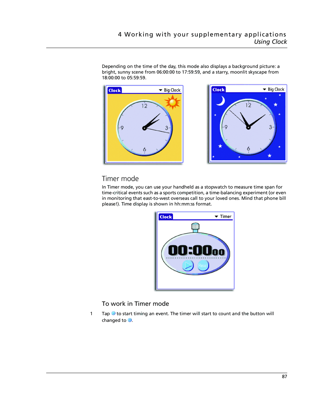 Acer s50, s60 user manual To work in Timer mode 