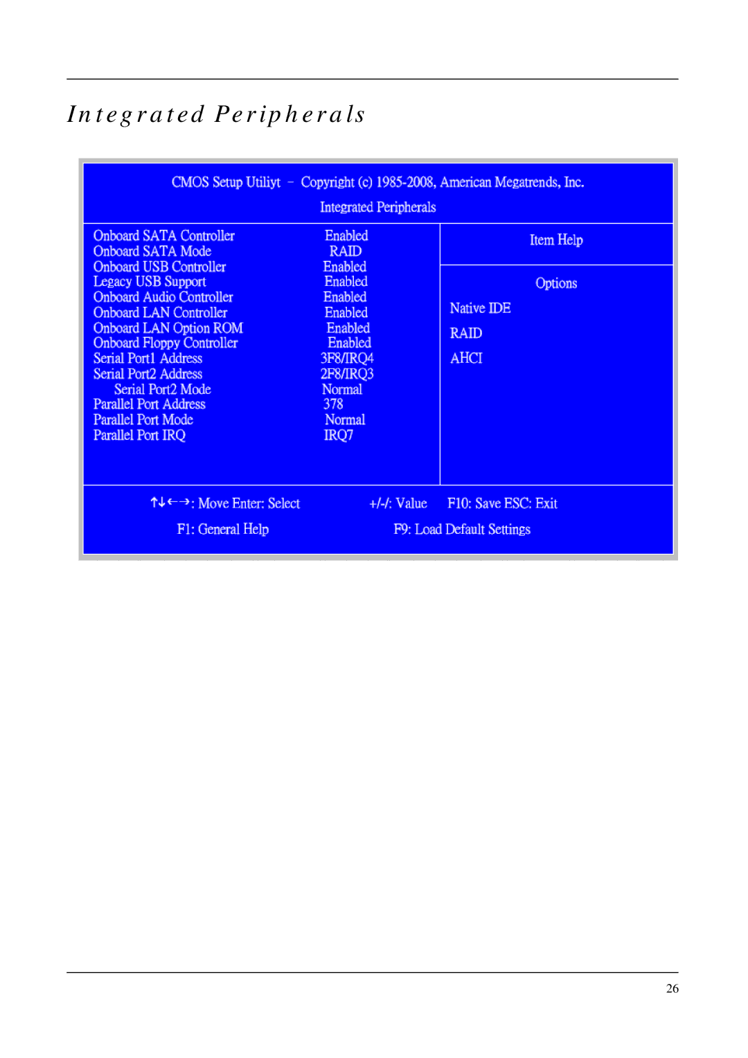 Acer S670G, M670G manual Integrated Peripherals 