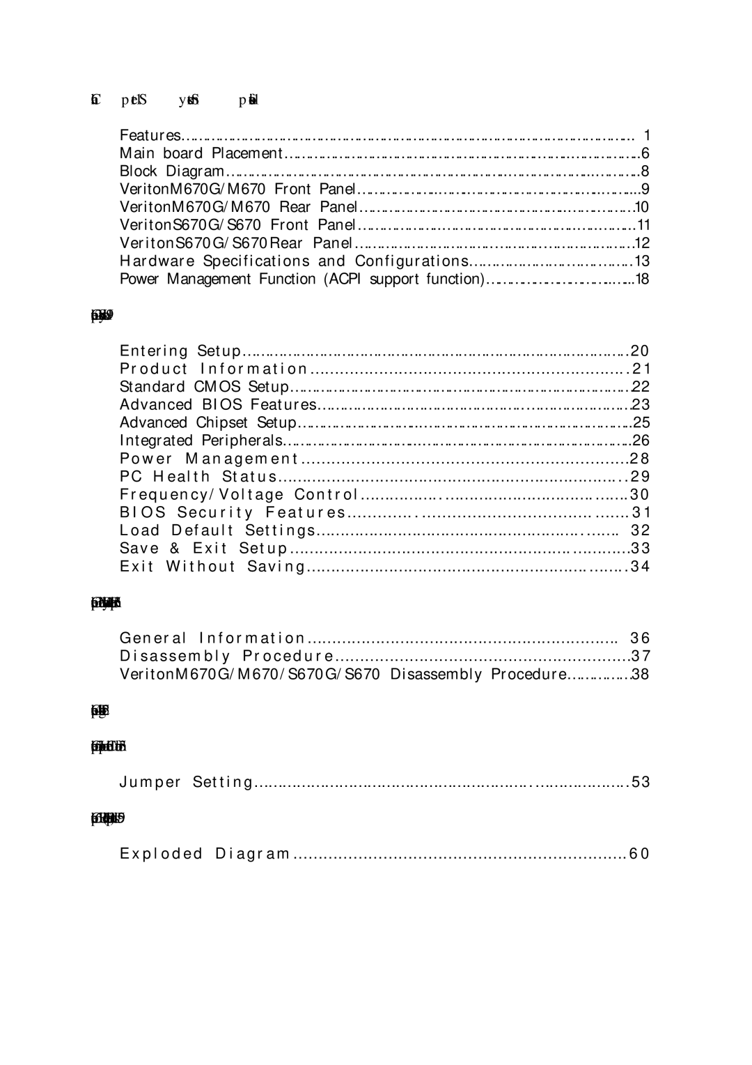 Acer S670G, M670G manual Troubleshooting Jumper and Connector Information 