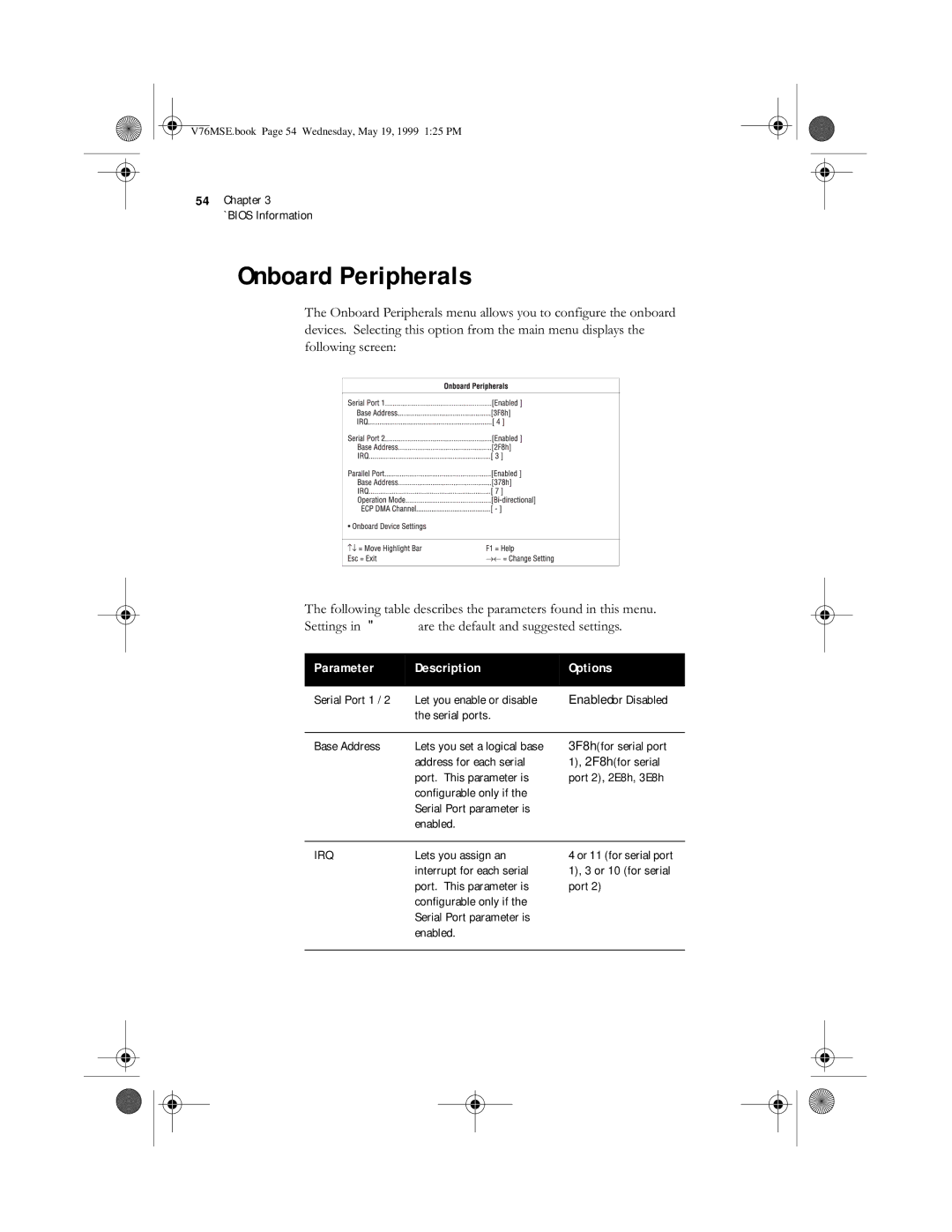 Acer SE manual Onboard Peripherals 