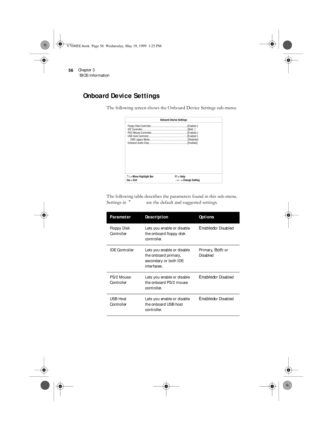 Acer SE manual Onboard Device Settings, $  $8 